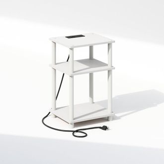 Furinno Just 3-Tier Turn-N-Tube Open Storage Nighstand, Bedside Table