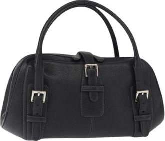 Loewe Pre-owned Handbags, female, Black, Size: ONE SIZE Pre-owned Leather Handbag