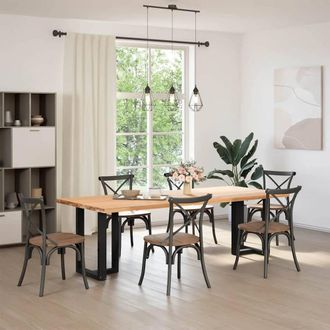 Berkfield Home Dining Table Legs T-Shaped&not;2 pcs Black 60x35x(72-73) cm Steel