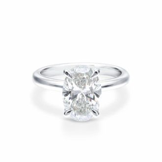 Grown Brilliance 3 Carat Oval Lab Grown Solitaire Diamond Engagement Ring in 14K White Gold, H Color, VS Clarity, Gift Box Included