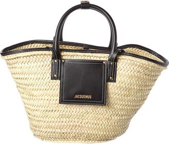 Jacquemus Soli Raffia & Leather Tote
