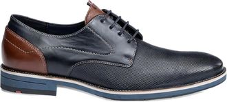 Lloyd Harris leren derby schoenen met textuur - Blauw