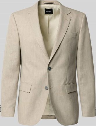 HUGO BOSS Regular Fit Anzugsakko aus Leinen-Mix Modell JASPER in Beige Melange, Gr&ouml;&szlig;e 102