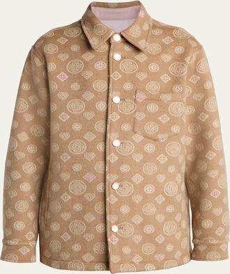 Casablanca Mens Wool Monogram Shirt Jacket