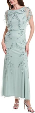 Adrianna Papell Beaded Flutter Blouson Dress