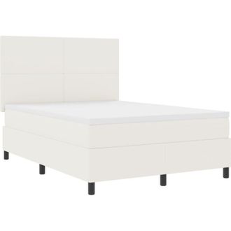vidaXL Cama Con Box Spring Con Colch&oacute;n&led Crema 140x200 Cm Tela De Terciopelo Vidaxl