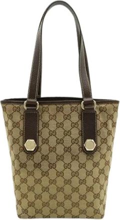 Gucci Pre-owned GG Canvas Tote Bag - Dames - Vintage Shopper - Bruin - ONE Size - Vintage
