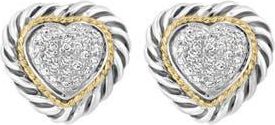 Effy Diamond Pav&eacute; Heart Stud Earrings in Silver at Nordstrom Rack