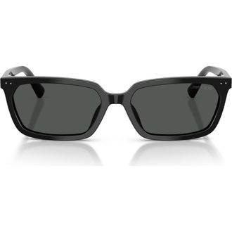 Jimmy Choo London 55mm Rectangular Sunglasses in Black /Dark Grey at Nordstrom