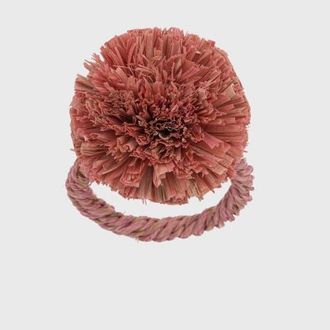 Joanna Buchanan Straw pompom napkin rings, set of four in Pink at Nordstrom