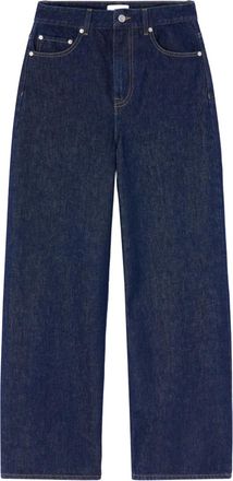 Ganni Jeans con applicazione logo - Blu