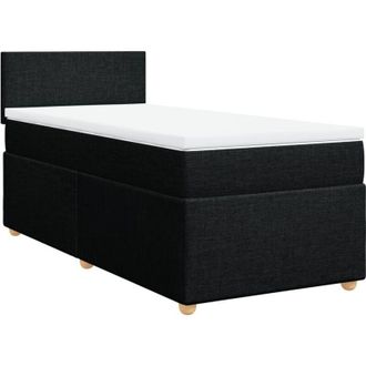 vidaXL Vidaxl - Cama Box Spring Individual Con Colch&oacute;n Tela Negro