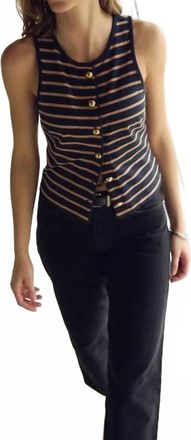 Nation Ltd Abbie Tank In Latte Stripe