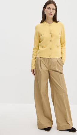 Contemporaine Womens Crest buttons decorative pockets Cardigan Sweater