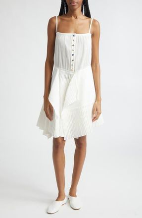 EENK Pleated Asymmetric Dress in Ivory at Nordstrom, Size X-Small
