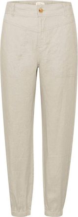 Part Two Frans Eikenhout Linnen Broek - Dames - Broeken - Beige - L - Linnen - Broeken