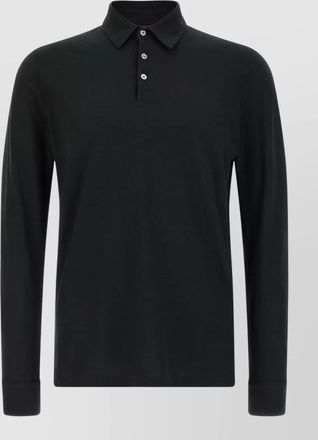 Zanone ice cotton long sleeve polo shirt
