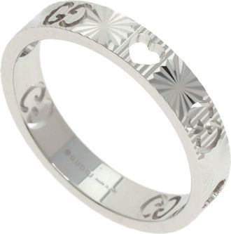 Gucci Icon White Gold (18K) Band Ring (Pre-Owned)