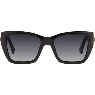 Kurt Geiger 54mm Rectangular Sunglasses in Black/Grey Pz at Nordstrom