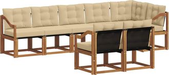 vidaXL Conjunto De Sof&aacute;s De Exterior 8 Uds. Natural Y Beige Vidaxl