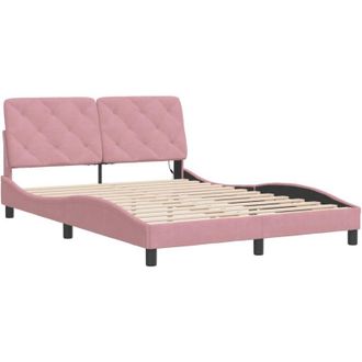 vidaXL Estructura De Cama Con Luces Led Terciopelo Rosa 120x200 Cm Vidaxl