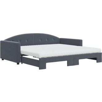 vidaXL Vidaxl - Sof&aacute; Cama Nido Con Colch&oacute;n Terciopelo Gris Oscuro 100x200 Cm