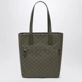 Gucci Medium shopping bag in green GG fabric