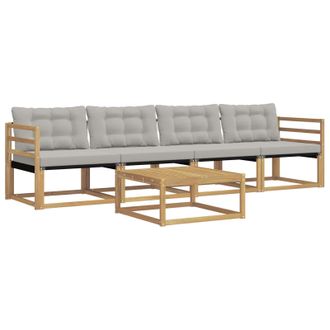 vidaXL Conjunto De Sof&aacute;s De Exterior 5 Pcs Blanco Y Gris Claro Vidaxl