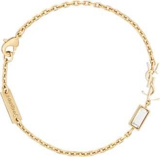 Saint Laurent Golden Cassandre Charm Bracelet
