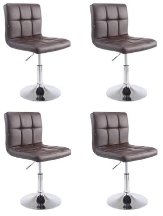 Clp Set De 4 Sillas Lounger Palma En Polipiel Marr&oacute;n