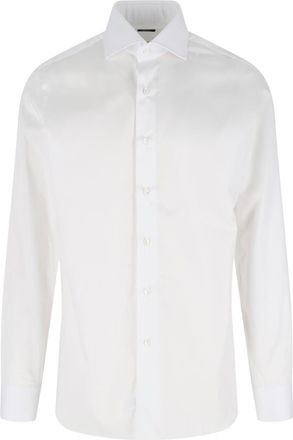 Barba White Striped Cotton Classic Formal Shirt
