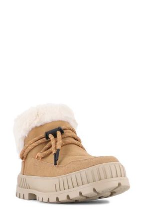 Palladium Pallashock Lo Hiver Water Repellent Faux Fur Boot in Irish Brown at Nordstrom, Size 5.5