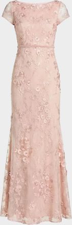 Mac Duggal Beaded & Embroidered Lace Gown
