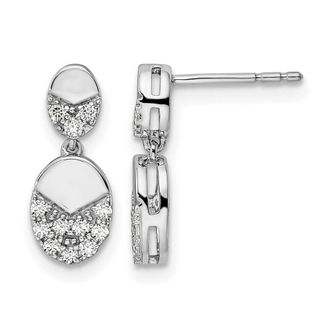 Diamond2Deal 14K White Gold 1/4 ct Lab Grown Diamond Dangle Earrings VS Clarity, G-H Color