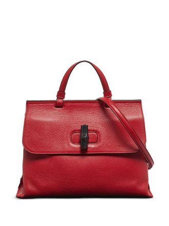 Gucci medium Bamboo Daily leather tote bag - Red