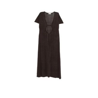 P.A.R.O.S.H. Maxi Dresses, female, Brown, Size: S Cut-out Maxi Dress