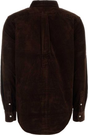 Polo Ralph Lauren Womens Chocolate Corduroy Shirt Darkbrown Exterior: Cotton Camicie