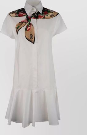 Moschino short sleeve dress flared hem scarf detail