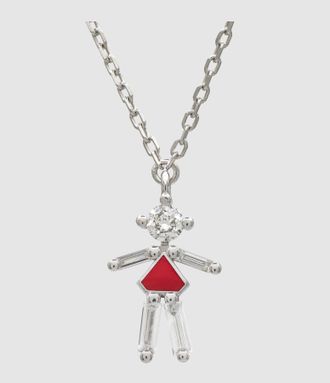 Little Ones Paris Collier Pendentif Fille Argent Red Hot 45cm