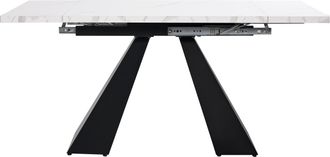 STILVORA Mesa De Comedor Extensible Con Patas Regulables En Mdf Y Metal 99-159 X 74 X 77 Cm Blanco Y Negro