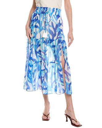 Milly Milly Jem Under The Sea Tiered Chiffon Midi Skirt