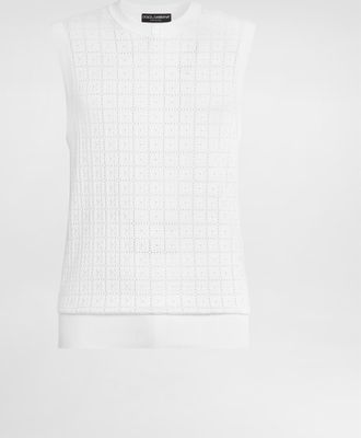 Dolce & Gabbana Canotta Girocollo - Man Sweaters And Cardigans White 44