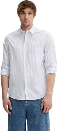 Sams&oslash;e & Sams&oslash;e Saryan Shirt - Heren - Casual Overhemden - Blauw - M - Katoen - Overhemden