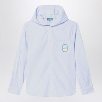 Kenzo Hooded Striped Shirt In Cotton