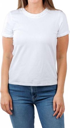 Cinq &agrave; Sept Braided Short Sleeve Tee In White