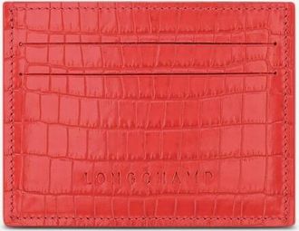 Longchamp Rechteckiger Kartenhalter aus Leder in Kroko-Optik Pocket