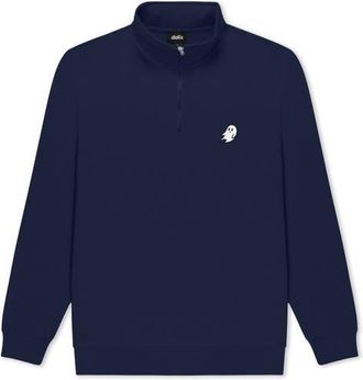 Dalix Womens Heartly Ghost Quarter Zip Pullover in Navy at Nordstrom, Size Xx-Large