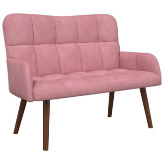 vidaXL Sof&aacute; De 2 Plazas Rosa 115 X 61 X 87 Cm Terciopelo Vidaxl