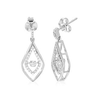 Vir Jewels 2/5 cttw Lab Grown Diamond Dangle Earrings in 14K White Gold With Push Backs For Women