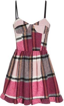8 by YOOX TARTAN CORSET MINI DRESS